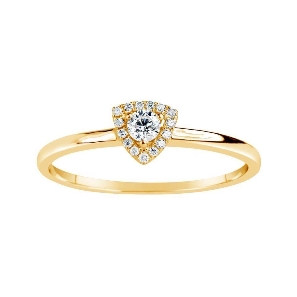 Yellow Gold Trillion Shape Stackable Ring