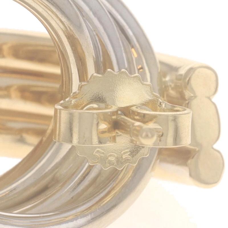 Orecchini a goccia a triplo cerchio in oro giallo - 14k Door Knocker-Inspired Pierced in vendita 1