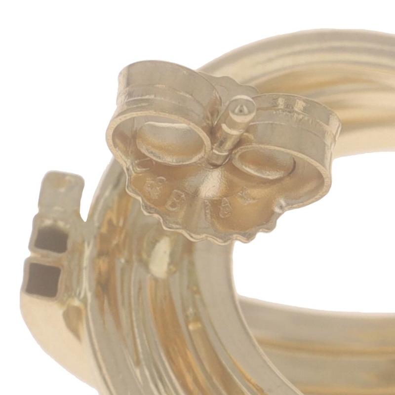 Dreifache Kreis-Twist-Tropfen-Ohrringe aus Gelbgold -14k Door Knocker-inspiriert durchbohrt im Angebot 1