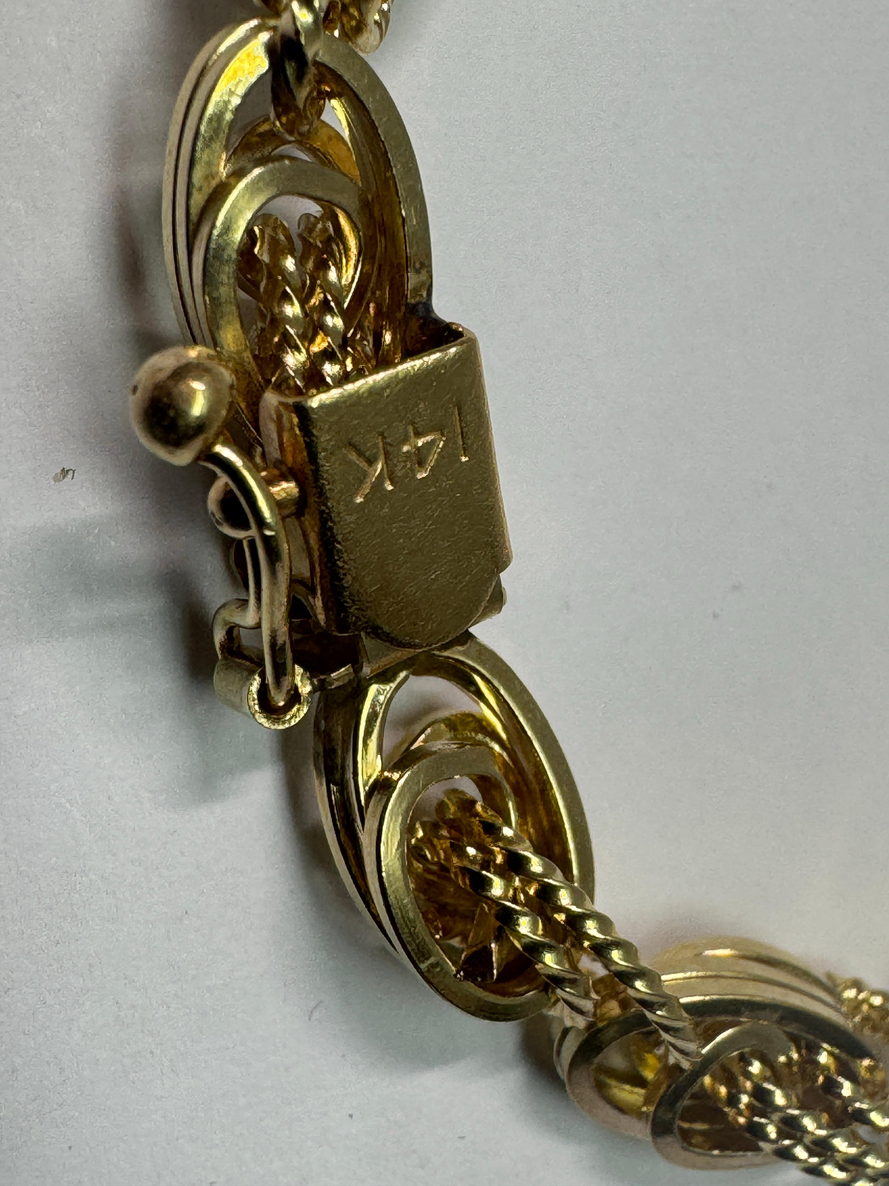 Bracelet en or jaune à trois maillons en vente 3