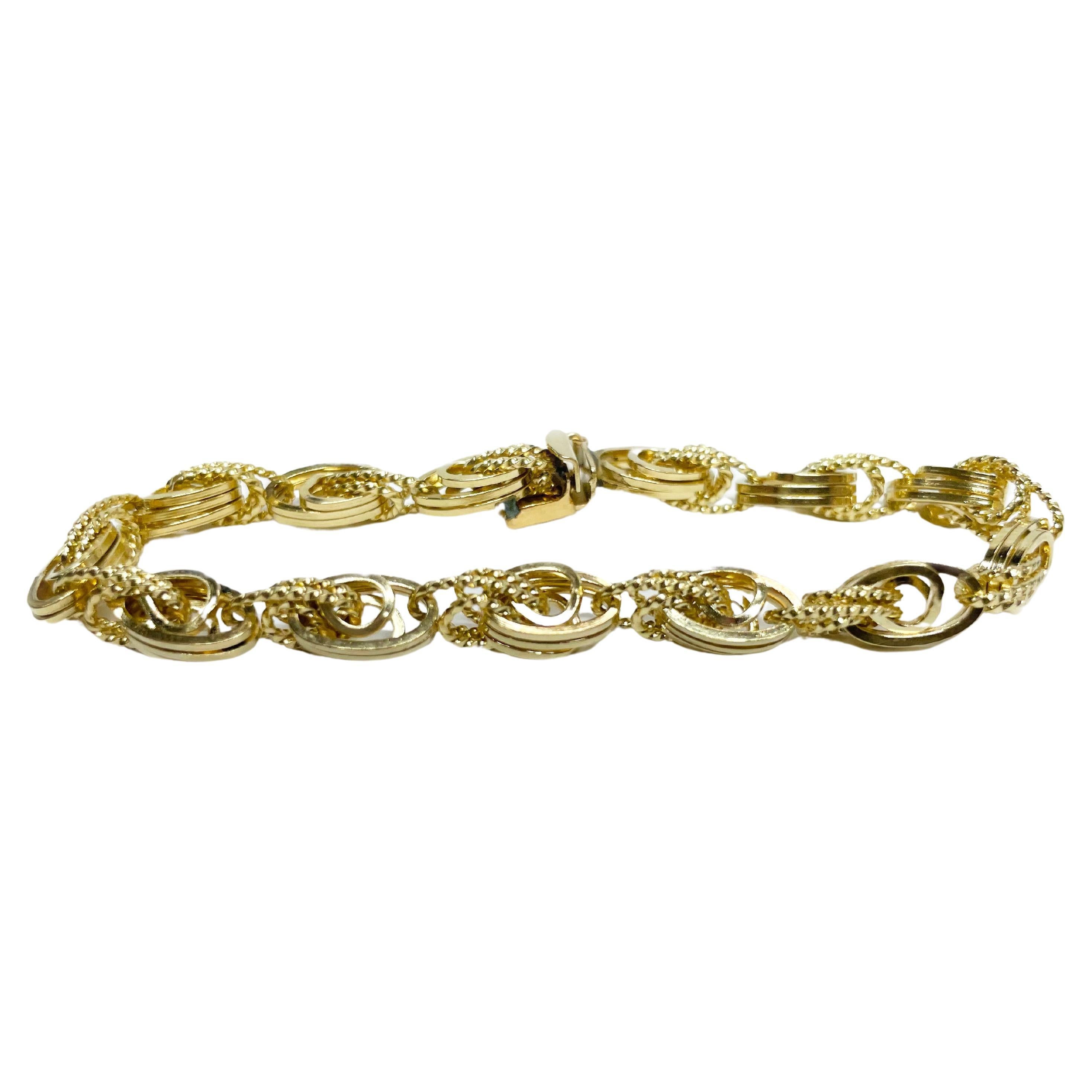 Gelbgold Dreifach-Link-Armband