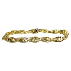 Vintage Yellow Gold Triple Link Bracelet