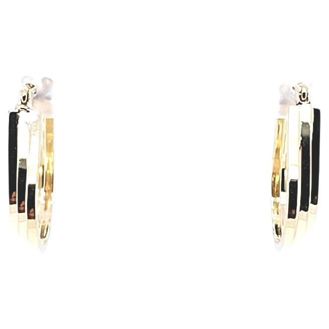 Yellow Gold Triple Tiered Hoop Earrings In Good Condition For Sale In Coral Gables, FL