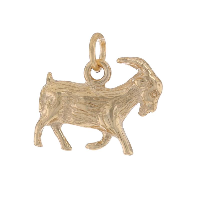Metal Content: 14k Yellow Gold

Theme: Trotting Goat, Livestock

Measurements

Tall: 1/2