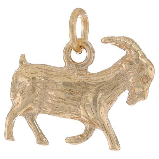 Yellow Gold Trotting Goat Charm - 14k Livestock For Sale