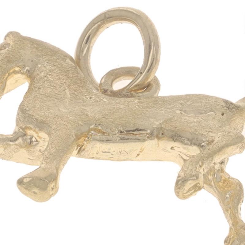 Yellow Gold Trotting Horse Charm - 14k Equestrian For Sale 1