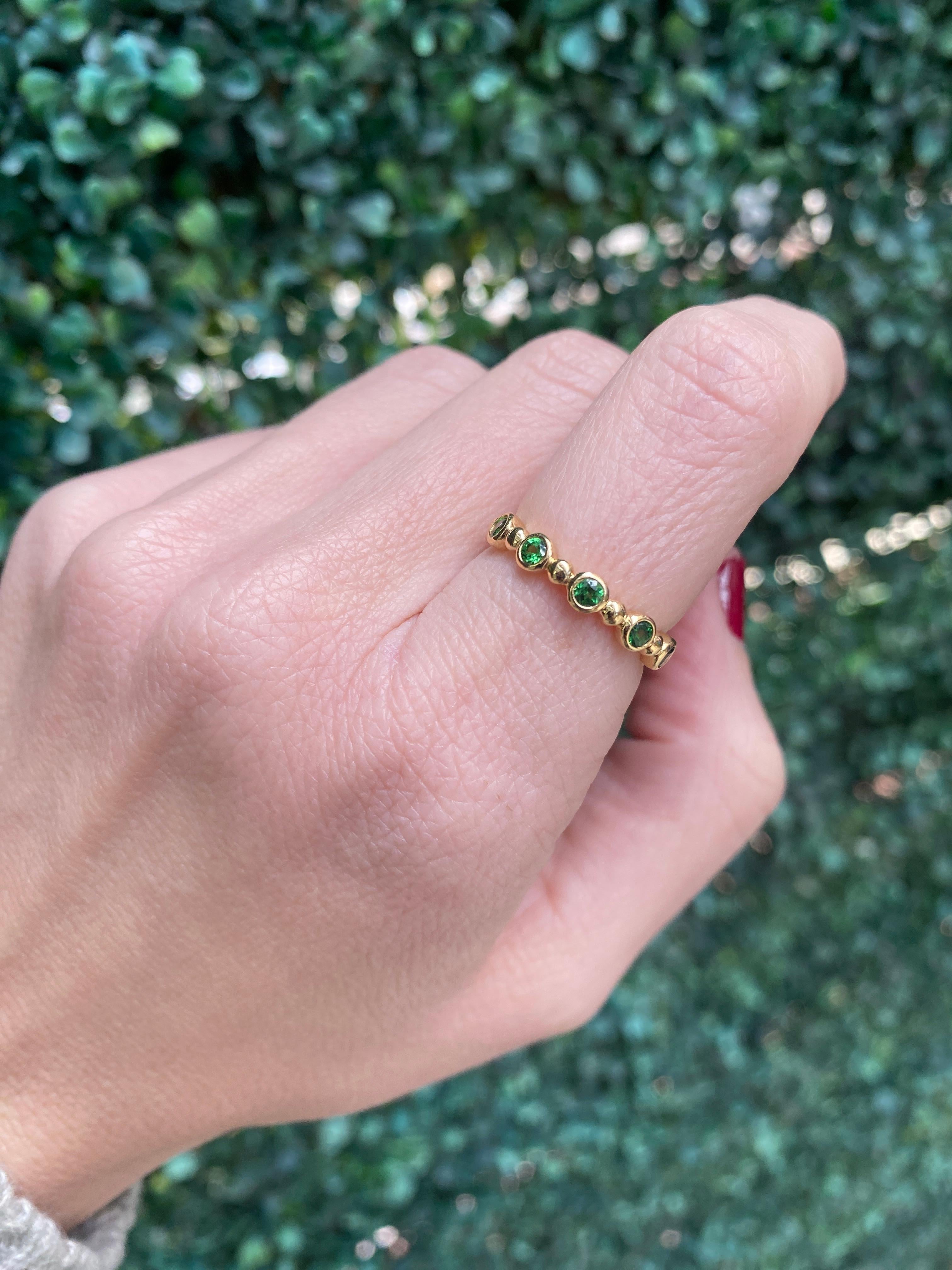 Fascia con perline in oro giallo con tsavorite in vendita 5