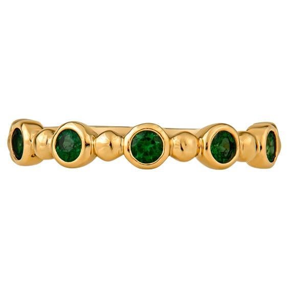 Yellow Gold Tsavorite Beaded Band