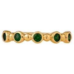 Yellow Gold Tsavorite Beaded Band