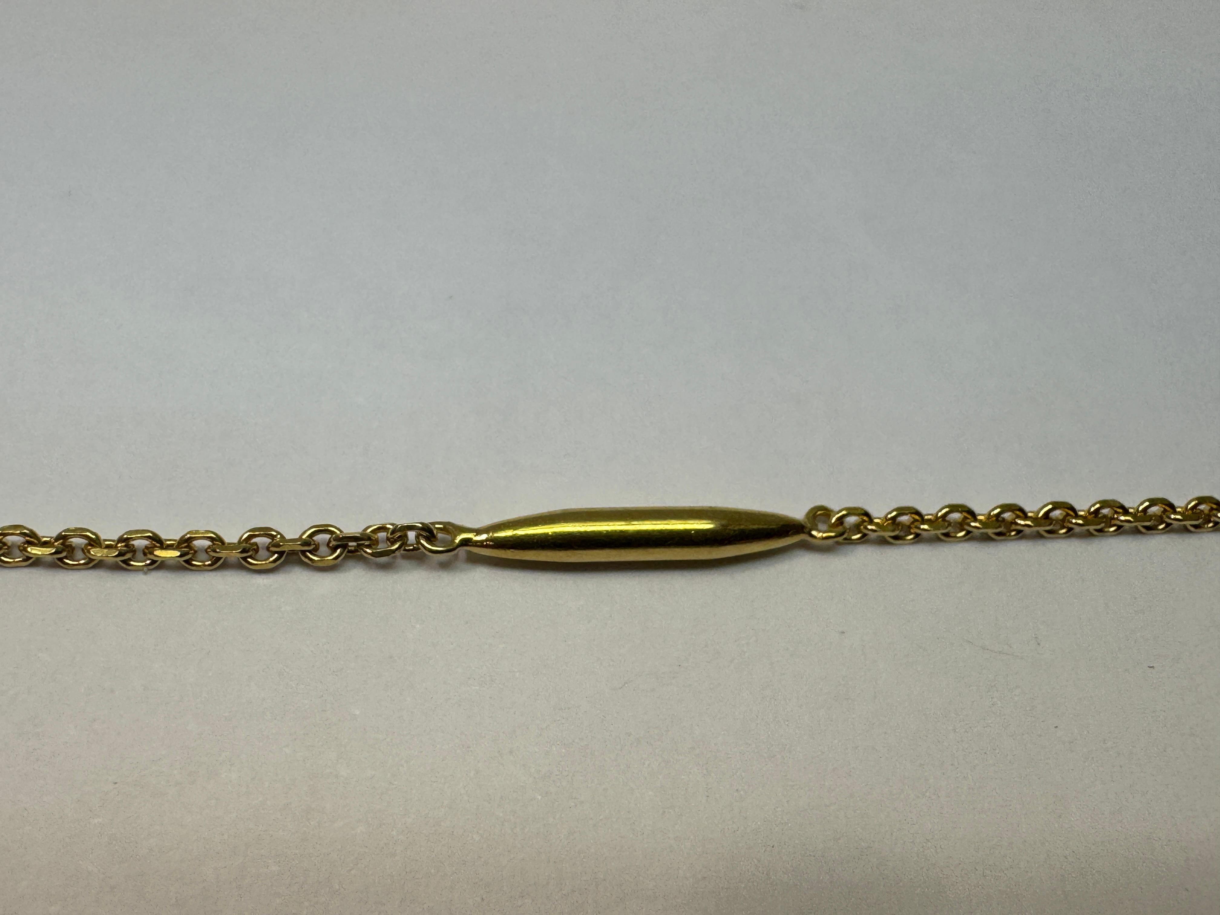 Women's or Men's Yellow Gold Tubular Pearl Necklace For Sale