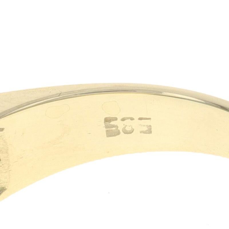 Yellow Gold Turquoise Band - 14k Inlay Geometric Unisex Ring Size 8 1/2 3