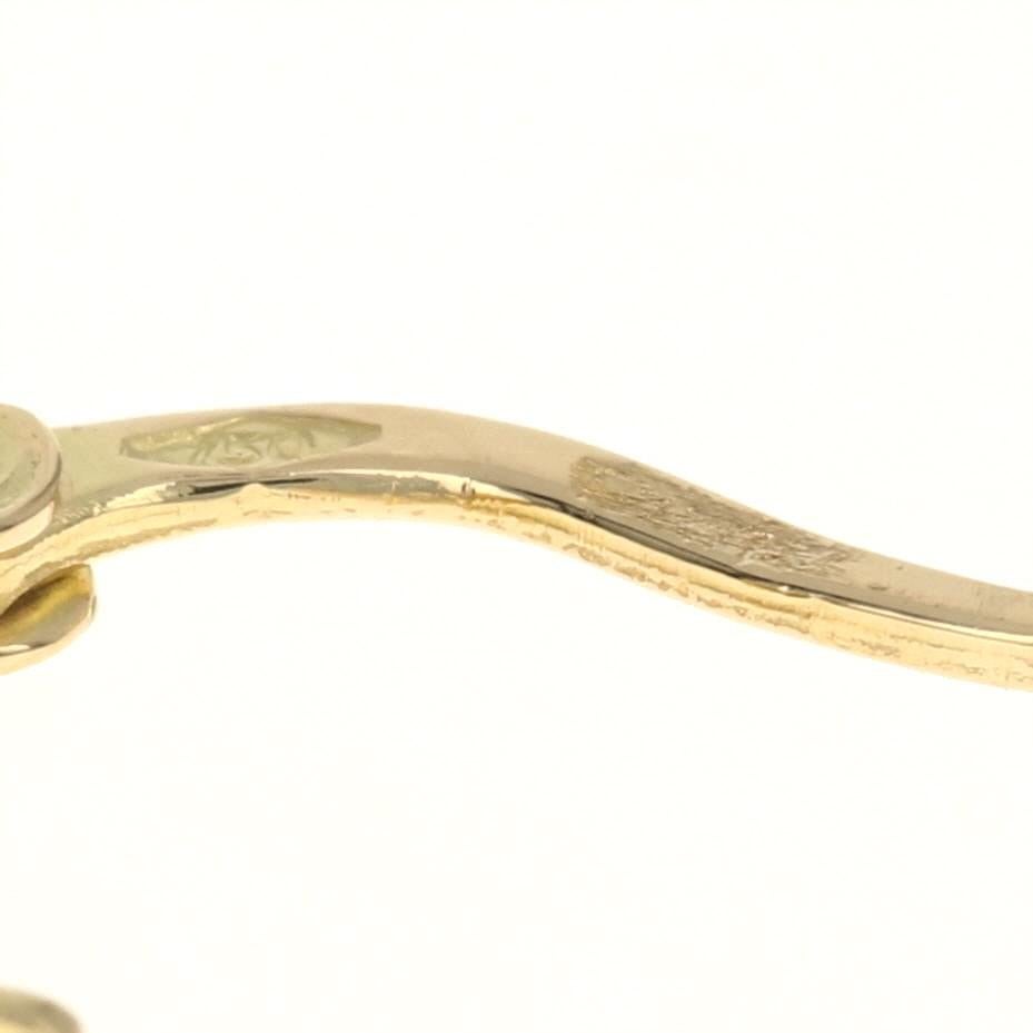 Round Cut Yellow Gold Turquoise Bead Hoop Earrings, 18 Karat Oval Pierced Snap Closures