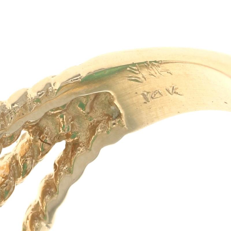 Türkis-Cocktail- Solitär-Ring aus Gelbgold - 14k Oval Cabochon-Schliff Seil 2