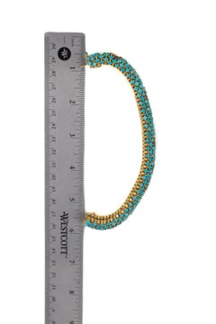 Yellow Gold Turquoise, Sapphire, and Diamond Lattice Bracelet