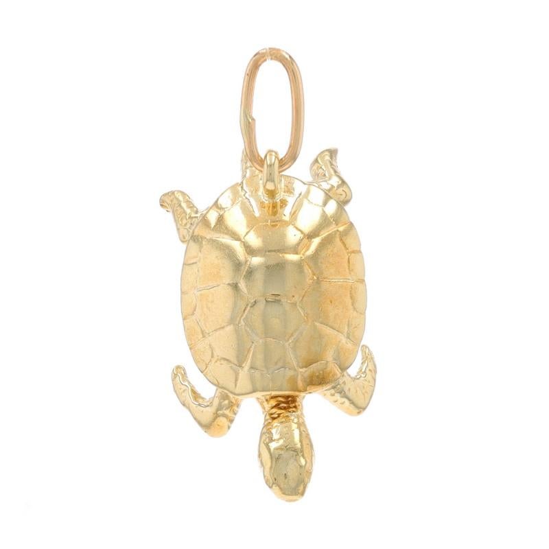 Yellow Gold Turtle Charm - 14k Reptile Articulating Upper Body