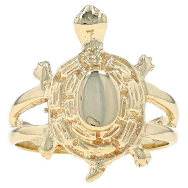 Yellow Gold Turtle Statement Ring - 10k Reptile For Sale