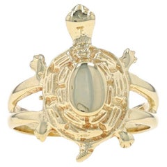 Yellow Gold Turtle Statement Ring - 10k Reptile