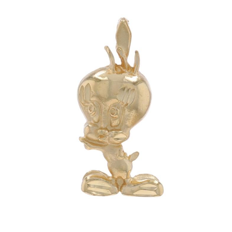 Metal Content: 14k Yellow Gold

Theme: Tweety Bird, Warner Bros, Looney Tunes

Measurements

Tall (from stationary bail): 7/8