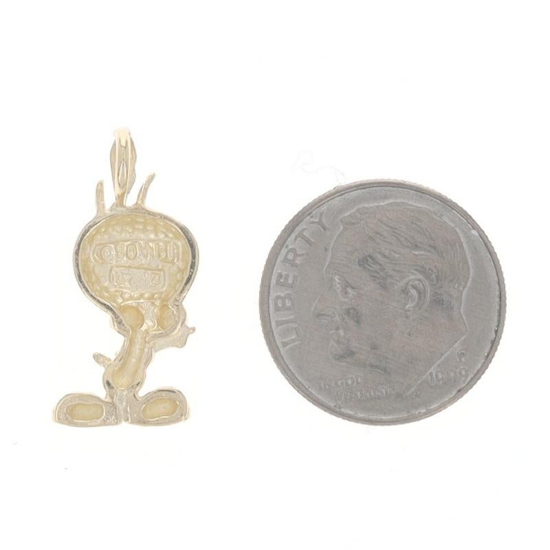 Women's or Men's Yellow Gold Tweety Bird Pendant - 14k Warner Bros Looney Tunes For Sale