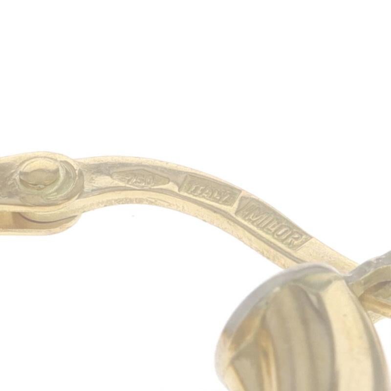 Women's Yellow Gold Twist Hoop Earrings - 18k Italy Pierced For Sale