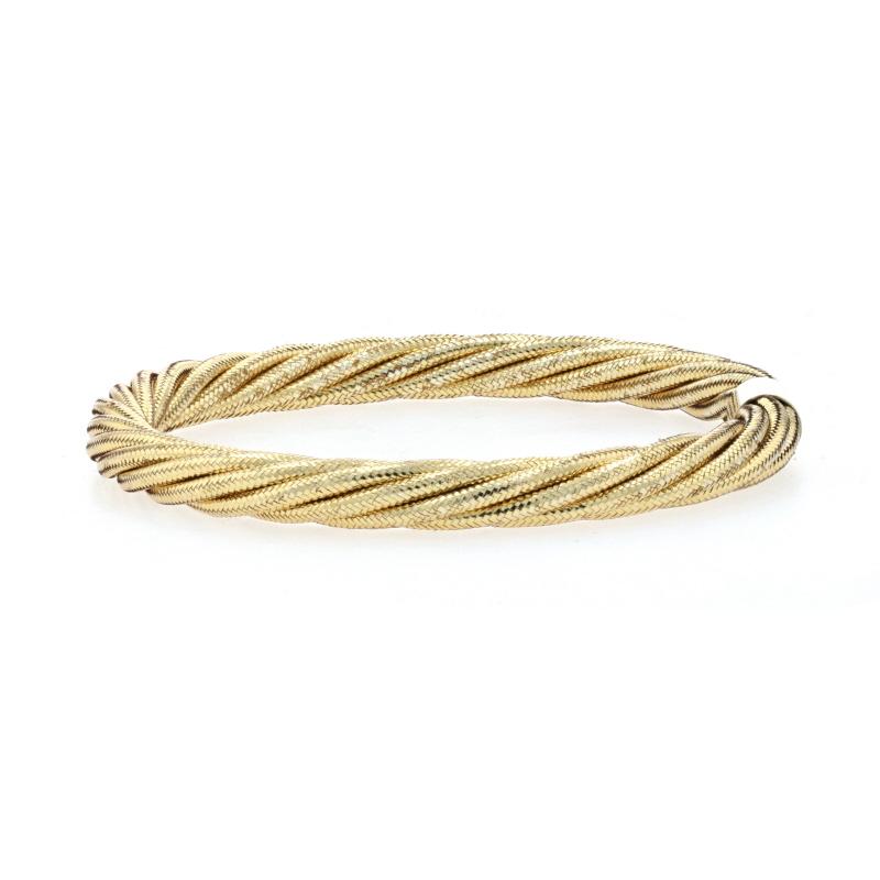 Women's Yellow Gold Twist Woven Bangle Bracelet 7 3/4