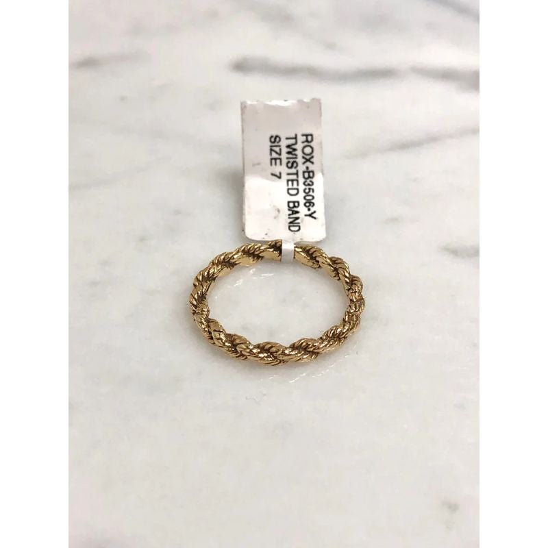 Yellow Gold Rope Chain Ring For Sale 1