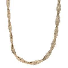 Yellow Gold Twisted Double Cuban Chain Necklace 18 1/4" - 10k
