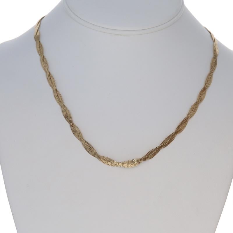 Yellow Gold Twisted Double Cuban Chain Necklace 18 1/4