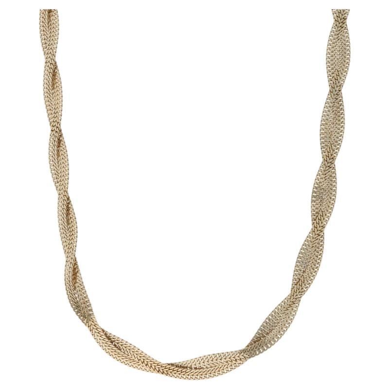 Yellow Gold Twisted Double Cuban Chain Necklace 18 1/4" - 10k For Sale
