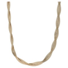Yellow Gold Twisted Double Cuban Chain Necklace 18 1/4" - 10k