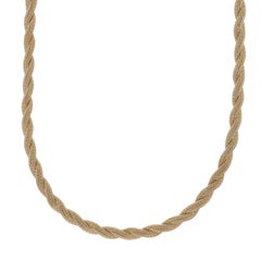Yellow Gold Twisted Foxtail Chain Necklace 14 3/4" - 14k