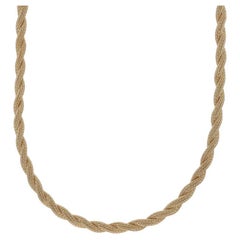Yellow Gold Twisted Foxtail Chain Necklace 14 3/4" - 14k Yellow Gold Twisted Foxtail Chain Necklace 14 3/4" - 14k