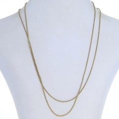 Yellow Gold Twisted Foxtail Chain Necklace 36 1/4" - 14k Italy