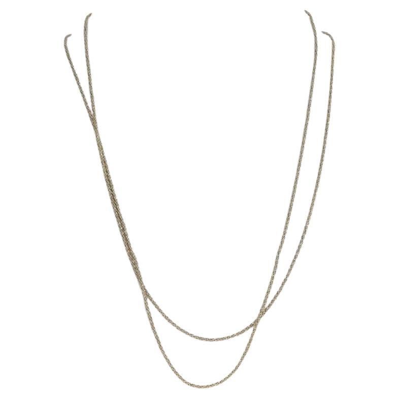 Yellow Gold Twisted Foxtail Chain Necklace 36 1/4" - 14k Italy