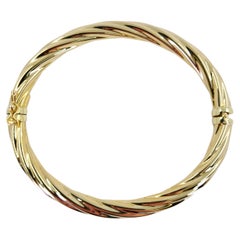 Yellow Gold Twisted Hinge Bangle