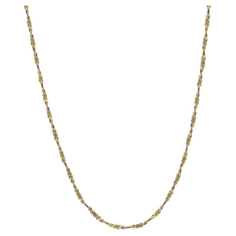 Collar de cadena serpentina retorcida de oro amarillo 16" - 14k