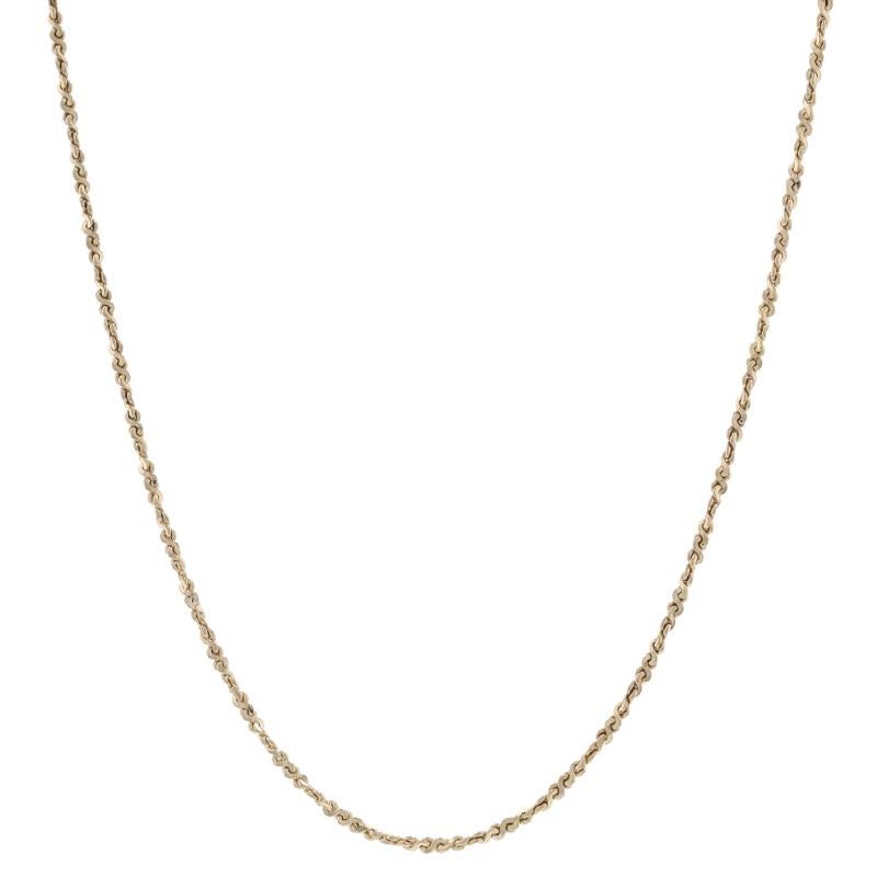 Yellow Gold Twisted Serpentine Chain Necklace 18