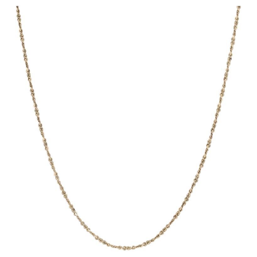 Yellow Gold Twisted Serpentine Chain Necklace 18" - 14k For Sale