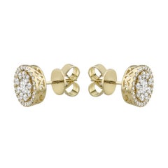 Yellow Gold Two Way Diamond Illusion and Jacket Studs