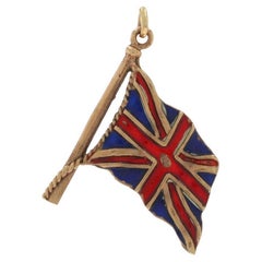 Charm bandiera Union Jack in oro giallo 9k Regno Unito