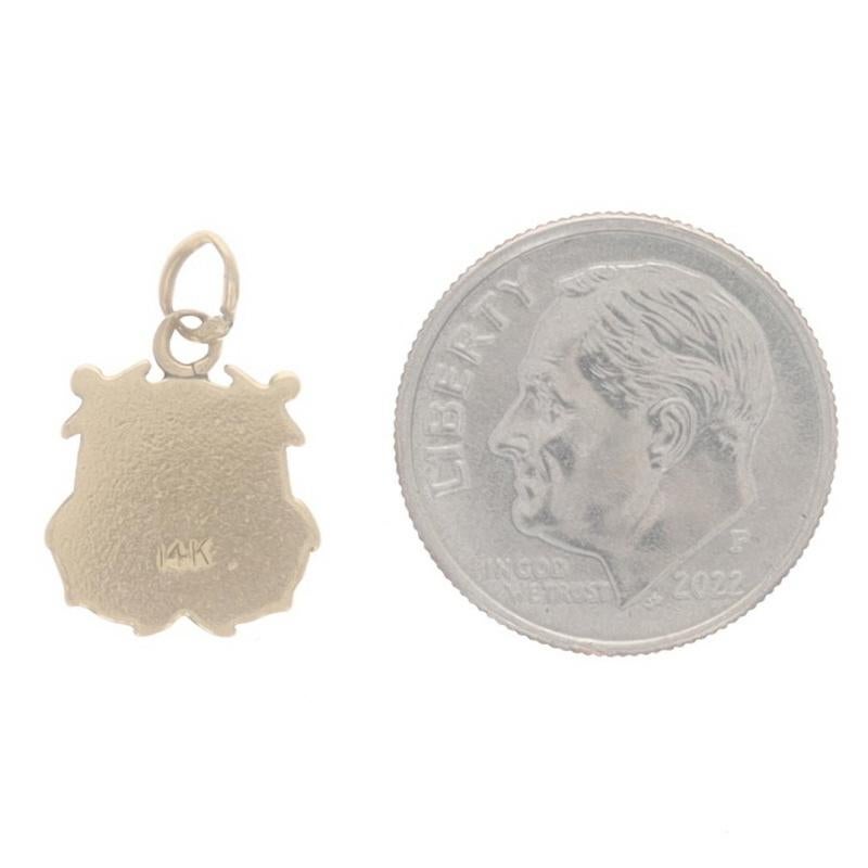 Donna Charm in oro giallo con sigillo della Guardia Costiera degli Stati Uniti - Emblema USCG 14k