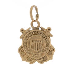 Yellow Gold United States Coast Guard Seal Charm - 14k USCG Emblem