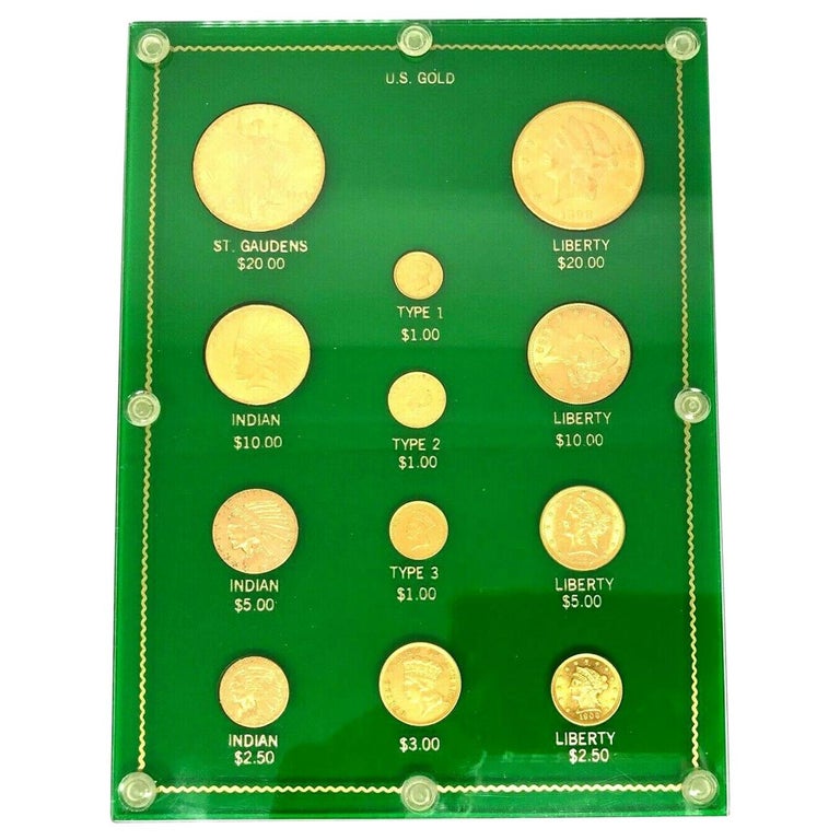 Yellow Gold Valuable Coins Collection with Display at 1stDibs