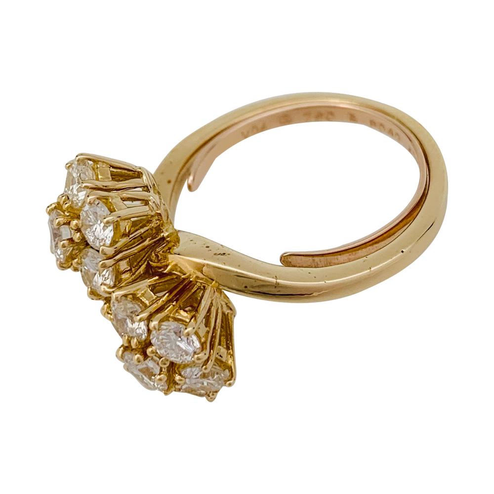 Women's or Men's Yellow Gold Van Cleef & Arpels Flowers Ring Set with Diamonds