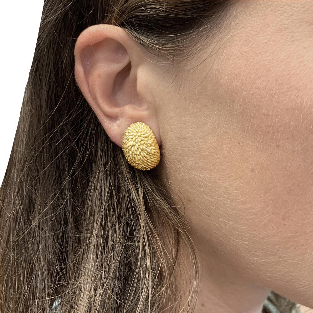 gold hedgehog earrings
