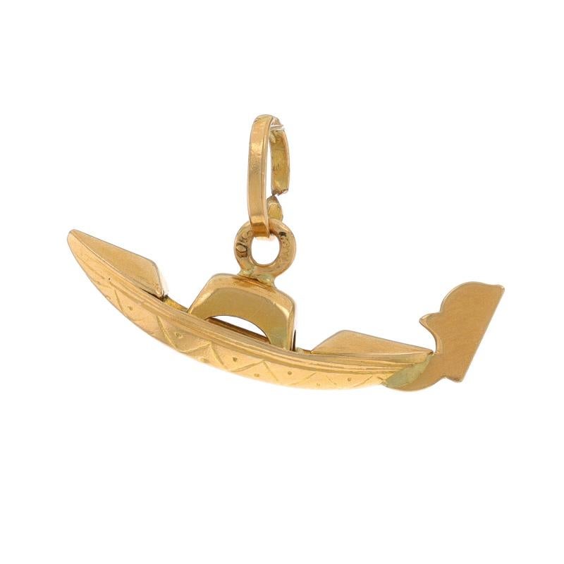 Metal Content: 14k Yellow Gold

Theme: Venetian Gondola, Water Transportation, Venice, Italy
Features: Etched Detailing

Measurements
Tall (from stationary bail): 13/32