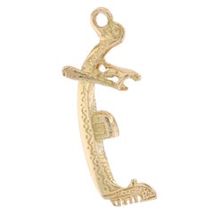 Yellow Gold Venetian Gondola Charm, 18k Venice, Italy Travel Souvenir
