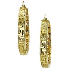 Yellow Gold Versace Design Earrings