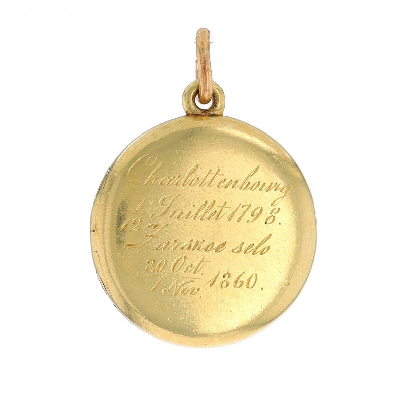 Women's or Men's Yellow Gold Victorian Cross Locket Pendant - 18k Antique Restons Unis For Sale