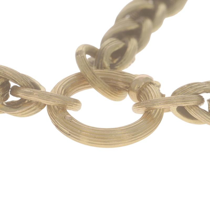 Collana Lariat in oro giallo vittoriano con catena a forma di grano 18 1/4